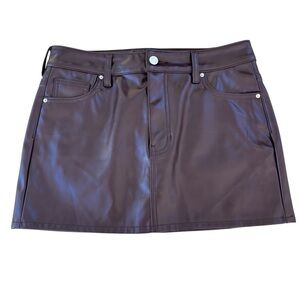 PacSun Brown Faux Leather Mini Skirt, size 28